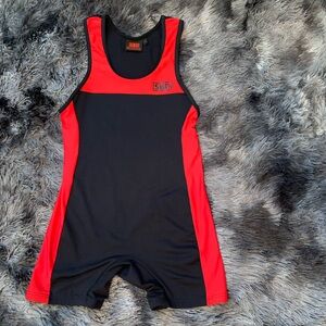 Red and Black SBD Powerlifting/ Weightlifting Competition Singlet | SIZE MEDIUM